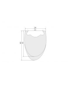 375g 700C Wavy Carbon Rims 28mm Wide 40mm Deep TC40A-28W Asymmetric