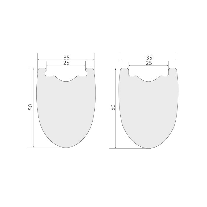 435g 700C Carbon Rims 35mm Wide 50mm Deep 35WAR50T