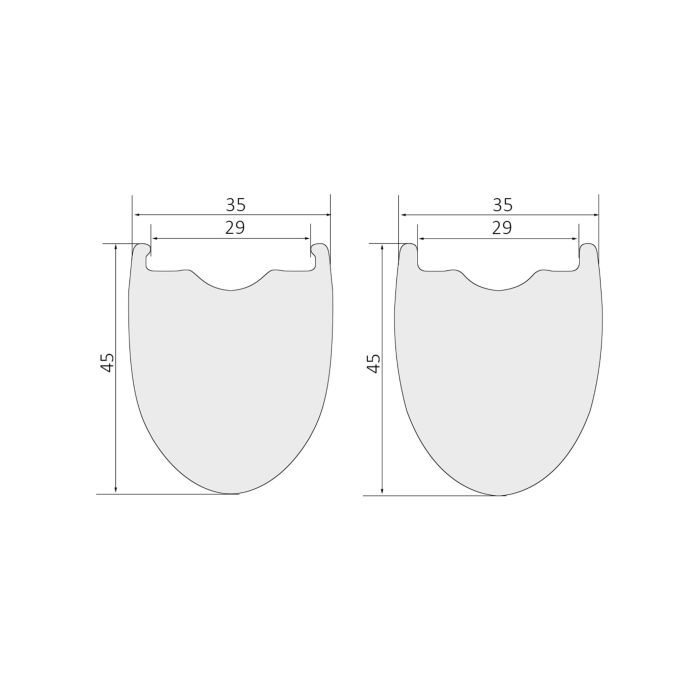 395g 700C Carbon Rims 35mm Wide 45mm Deep 35WAR45