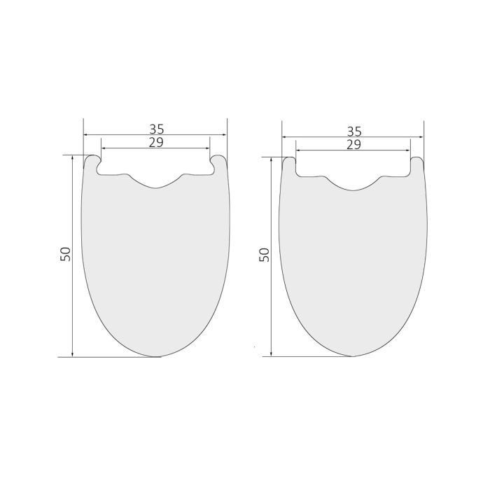415g 700C Carbon Rims 35mm Wide 50mm Deep 35WAR50