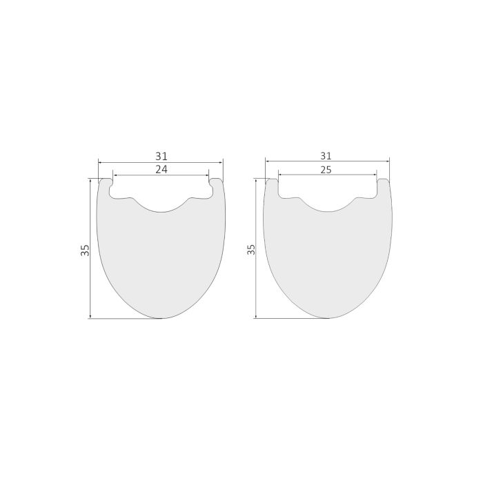 340g 700C Carbon Rims 31mm Wide 35mm Deep 31GAR35
