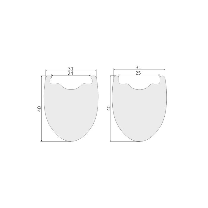 360g 700C Carbon Rims 31mm Wide 40mm Deep 31GAR40