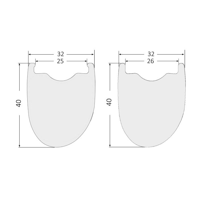 370g 700C Carbon Rims Disc 32mm Wide 40mm Deep Asymmetric 32GAR40