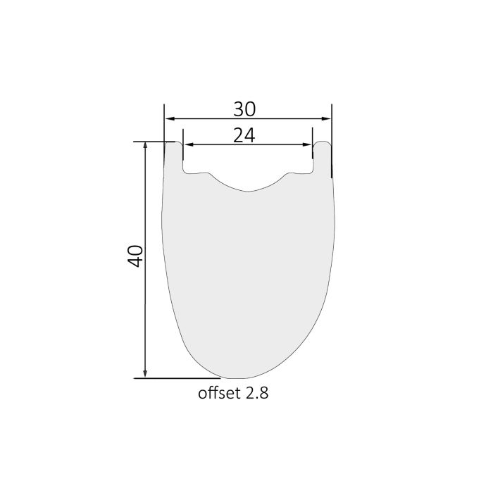 390g 700C Carbon Rims Disc 30mm Wide 40mm Deep Asymmetric GAR940