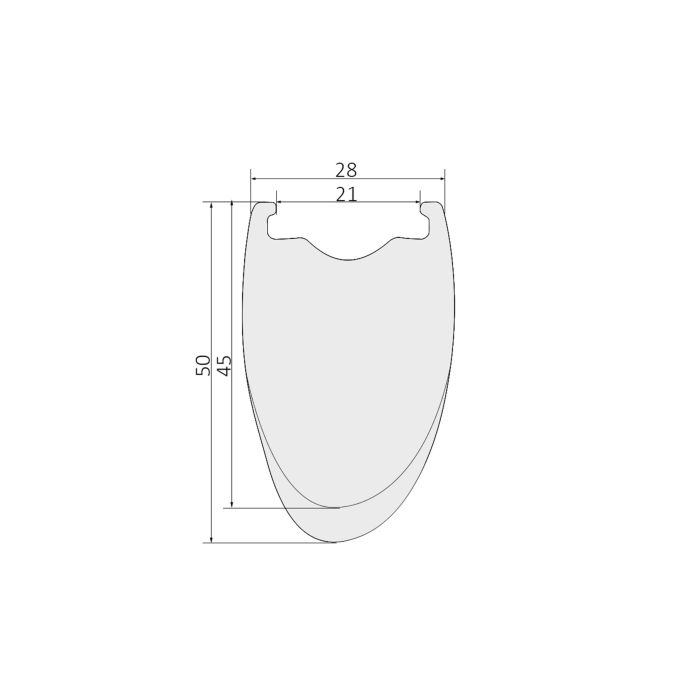 405g 700C Wavy Carbon Rims 28mm Wide 50mm Deep TC50A-28W Asymmetric