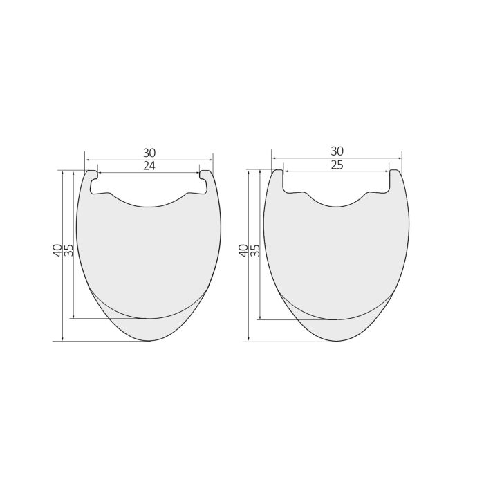 380g 700C Wavy Carbon Rims 30mm Wide 40mm Deep 30GAR40W
